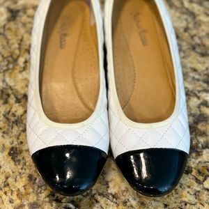 Neiman Marcus Saucy Quilted Ballet Flats